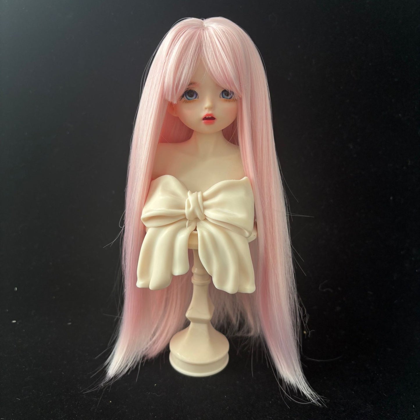 Soft Silk Optional Bangs Long Straight Hair Points Doll Head Cos Wig