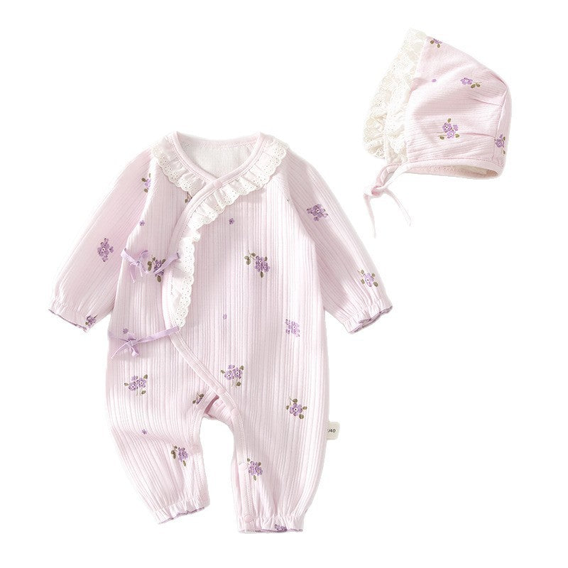 Rompers Get Hat Jumpsuit Romper Pure Cotton Jumpsuit, Climbing Suit