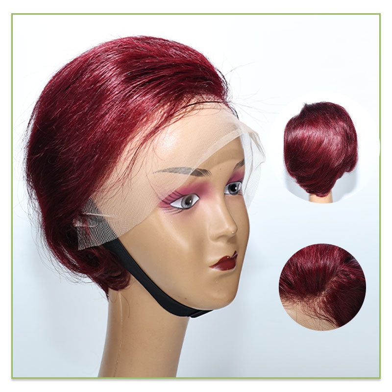 Full Black Head Natural Realistic Short Big Scalp Person Real Hair Wig