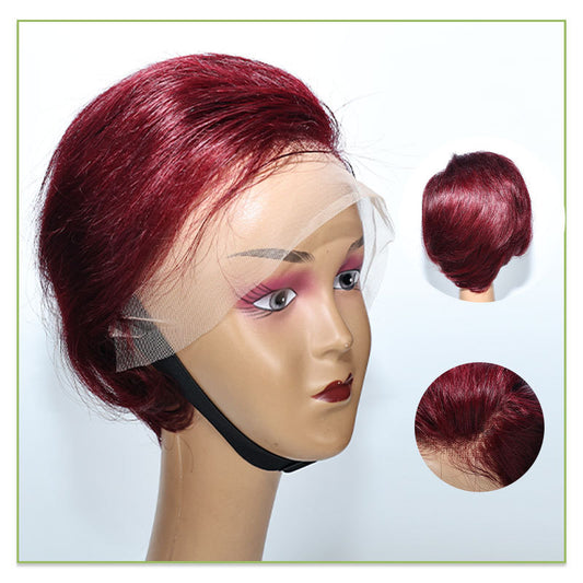 Full Black Head Natural Realistic Short Big Scalp Person Real Hair Wig