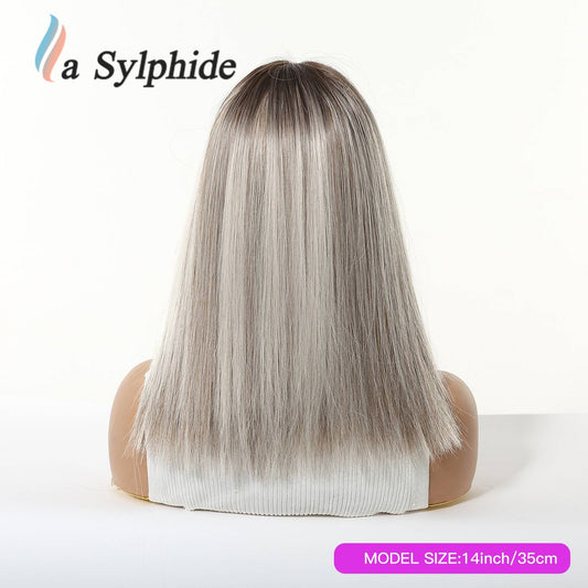 Female Summer Natural Cartoon Bangs Mid-length Collarbone Length Real Hair Wig