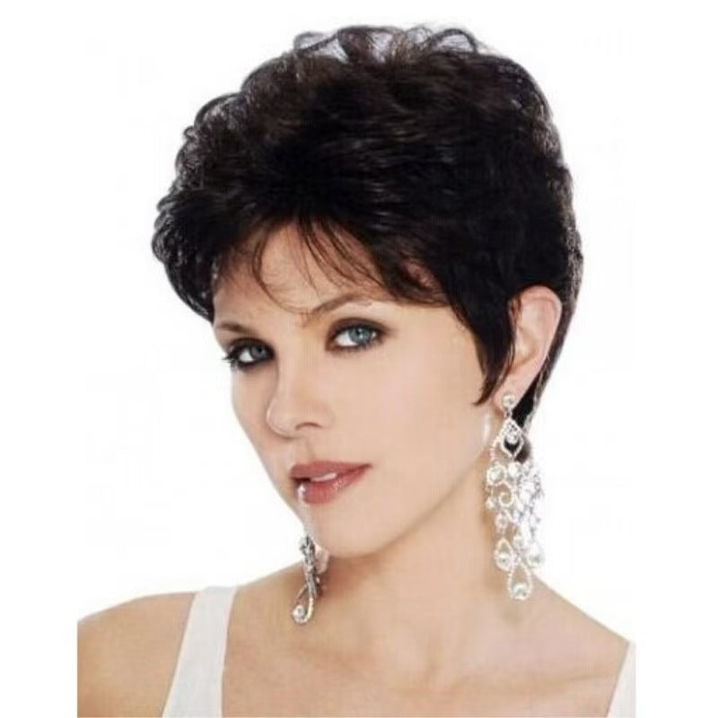 New Women's Mixed Color Chemical Fiber Wig Short Curly Hair