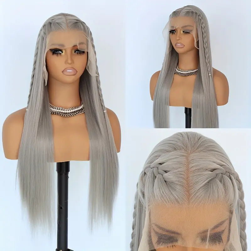 Front Lace Straight Hair Chemical Fiber Wig Long Curls
