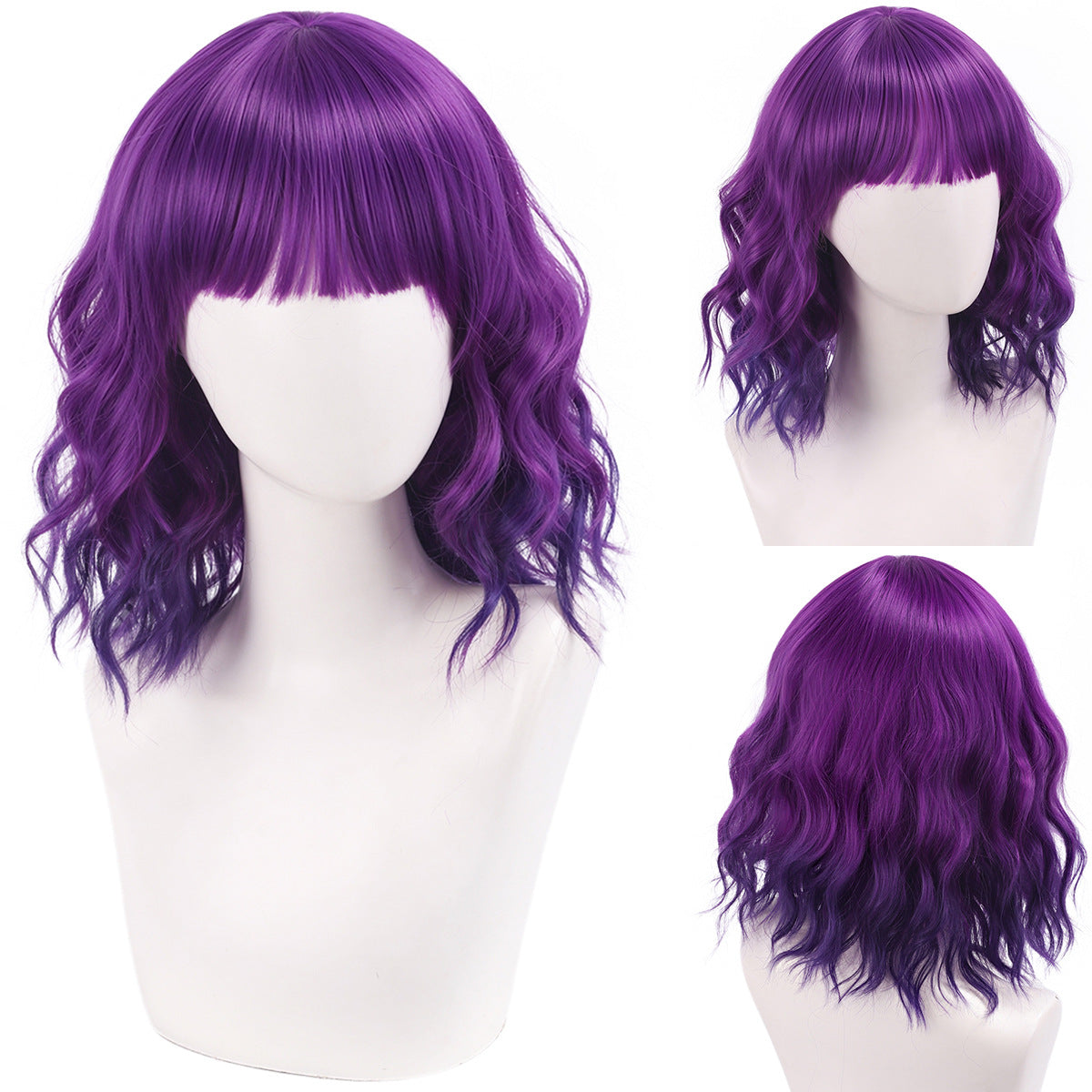 Versatile Comfortable Fringe Festival Water Ripple Wig Short Curly Hair