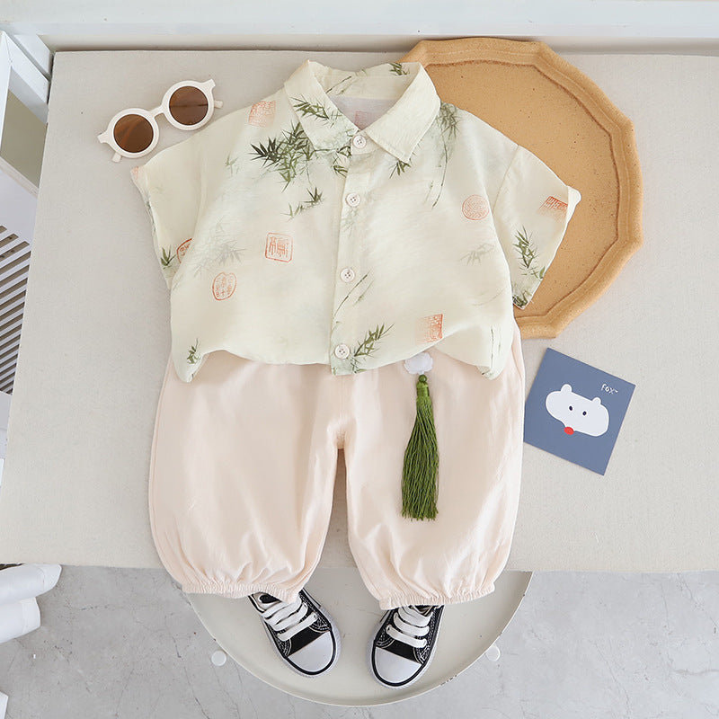 Summer Boy's Chinese Style Tang Short Children's Suit