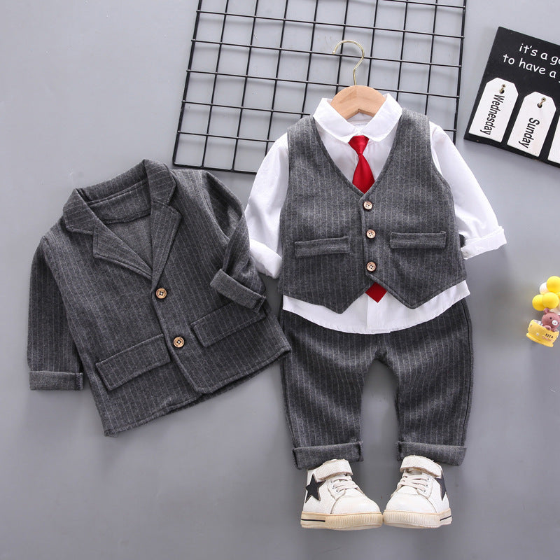 Children's Two Pieces British Birthday Boy Flower Children's Suit