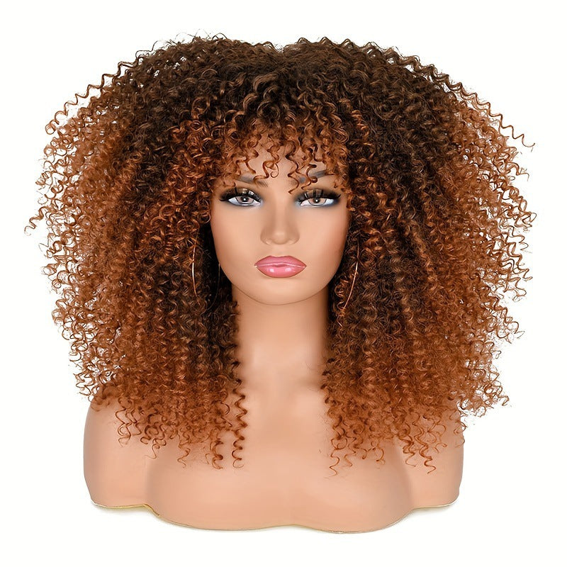 African Wigs With Small Female Chemical Wig Short Curly Hair