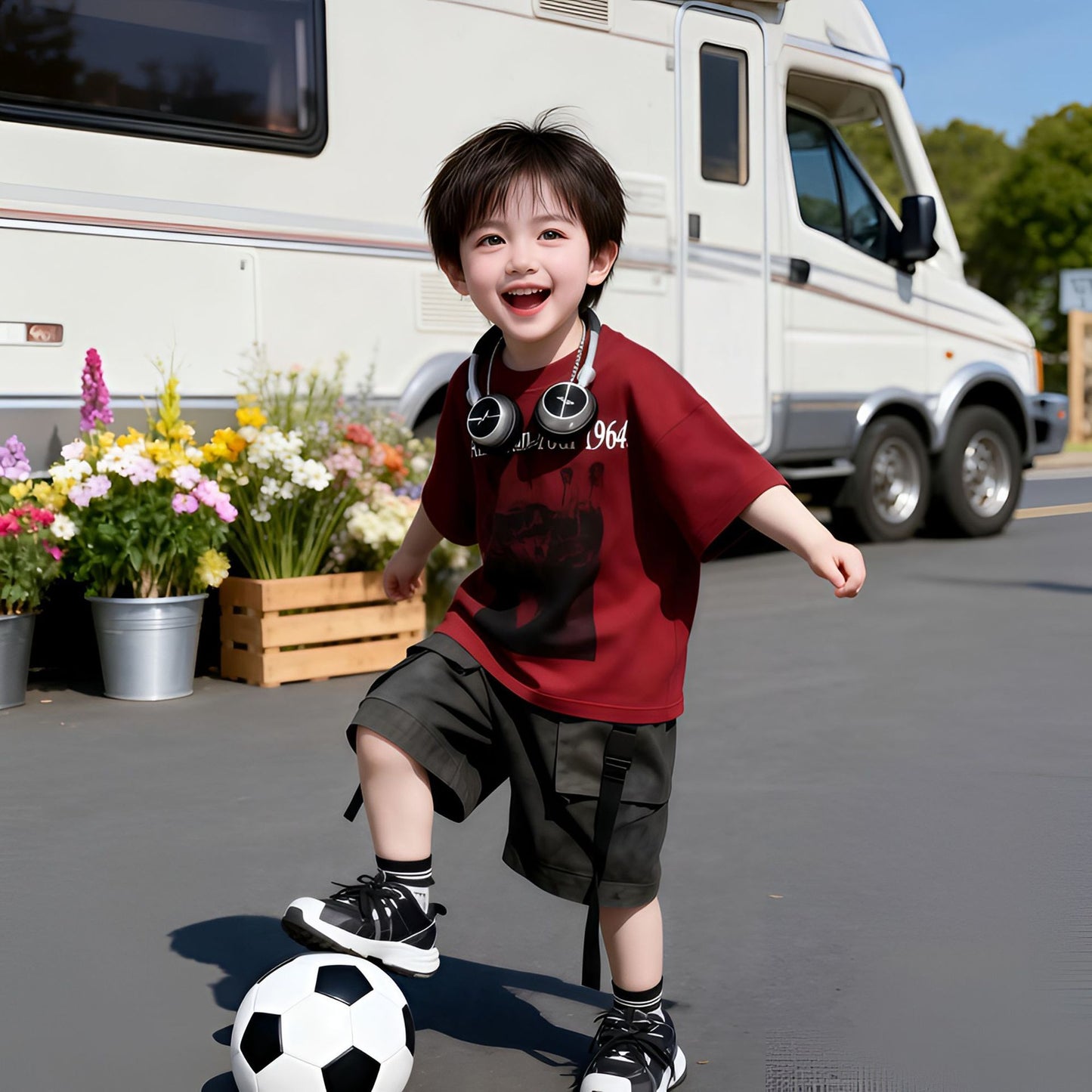 Children's Summer Western Style Short Sleeve Cool Handsome Children's Suit