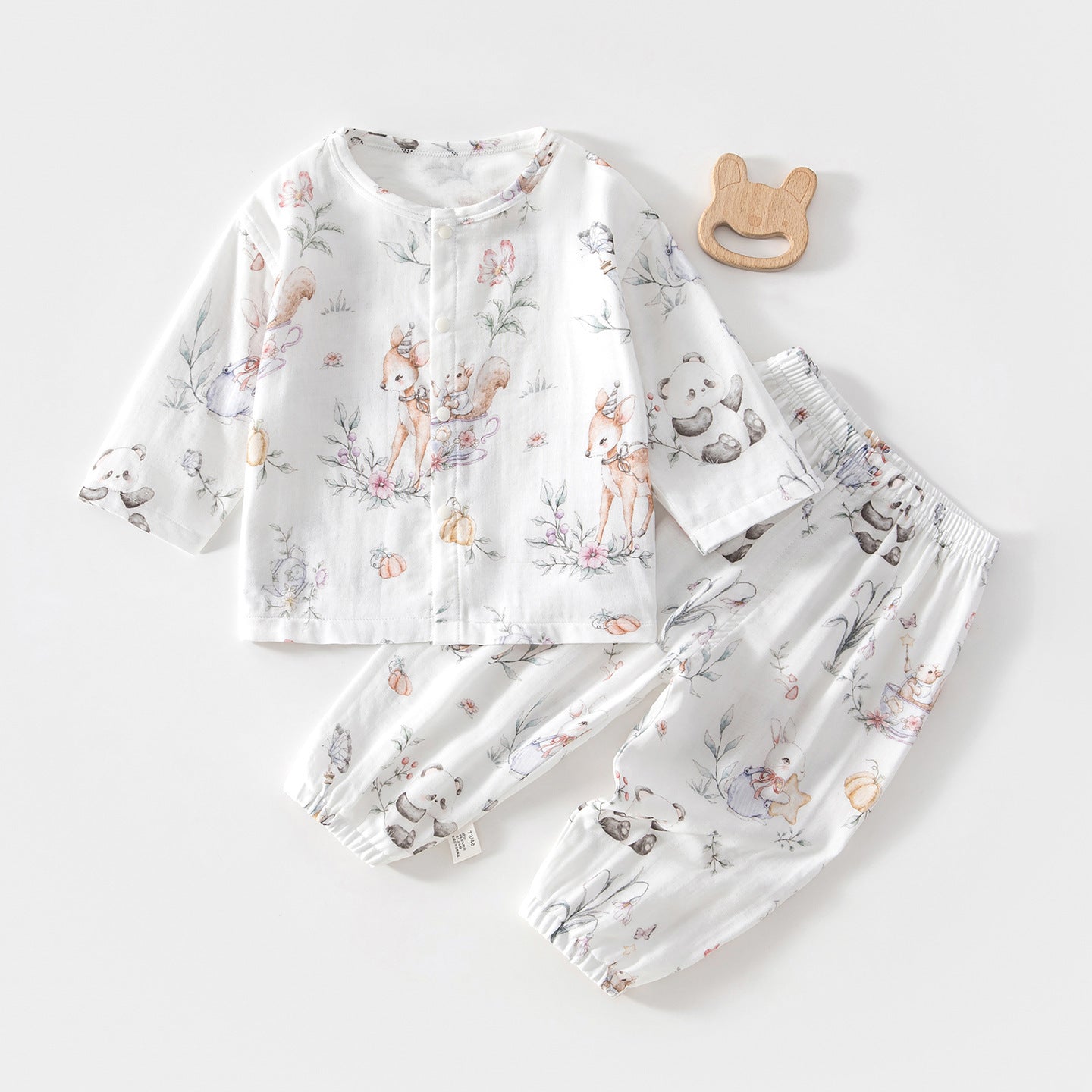 Pajama Sets Long-sleeved Bamboo Fiber Top Children's Suit