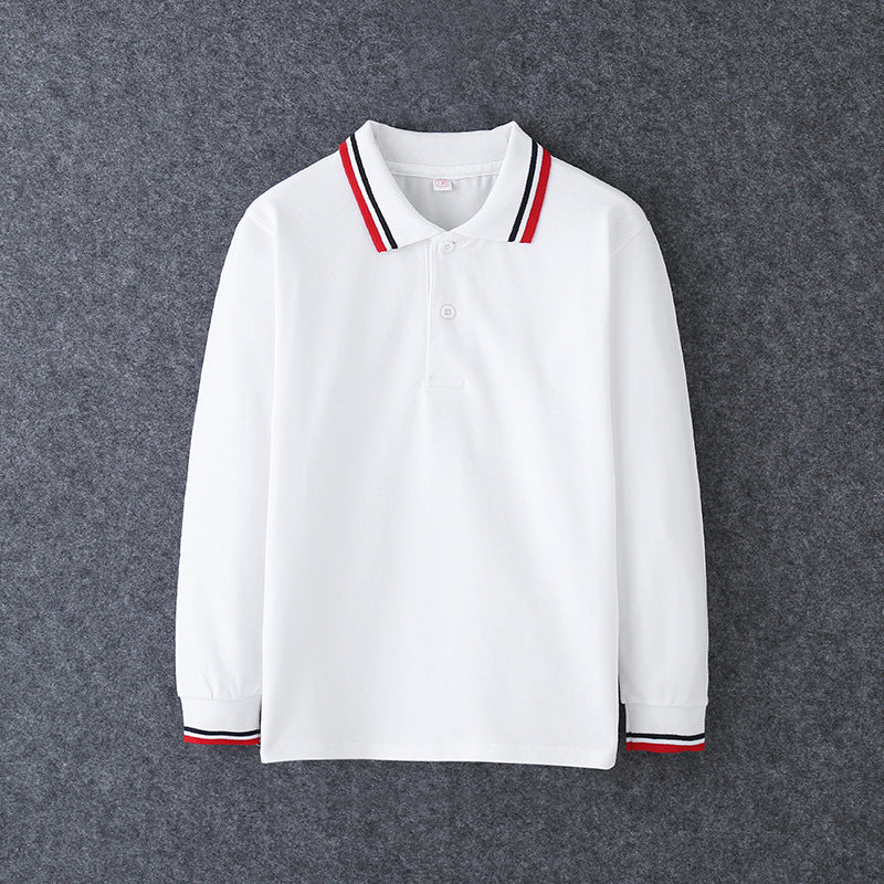 Children's Solid Color Shirt Pure Cotton Primary School Business Attire Uniform Children's T-shirt