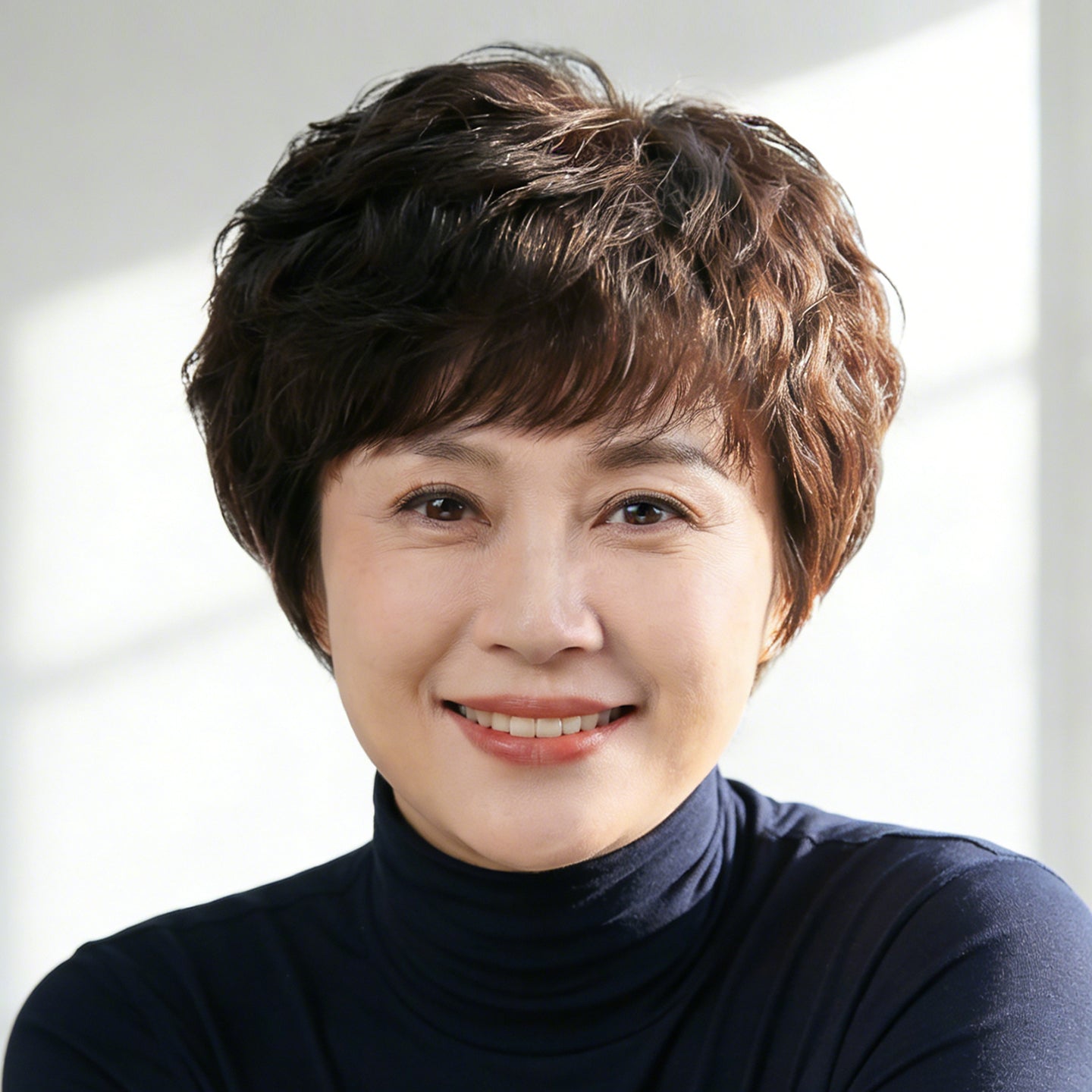 Style Human Female Grandma Years Old Wig Short Straight Hair