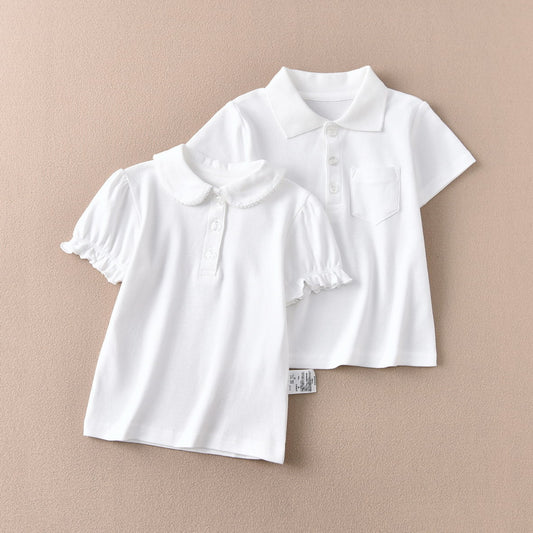 Distribution School Uniform Performance Clothes White Bottoming Shirt Boys Short Children's T-shirt