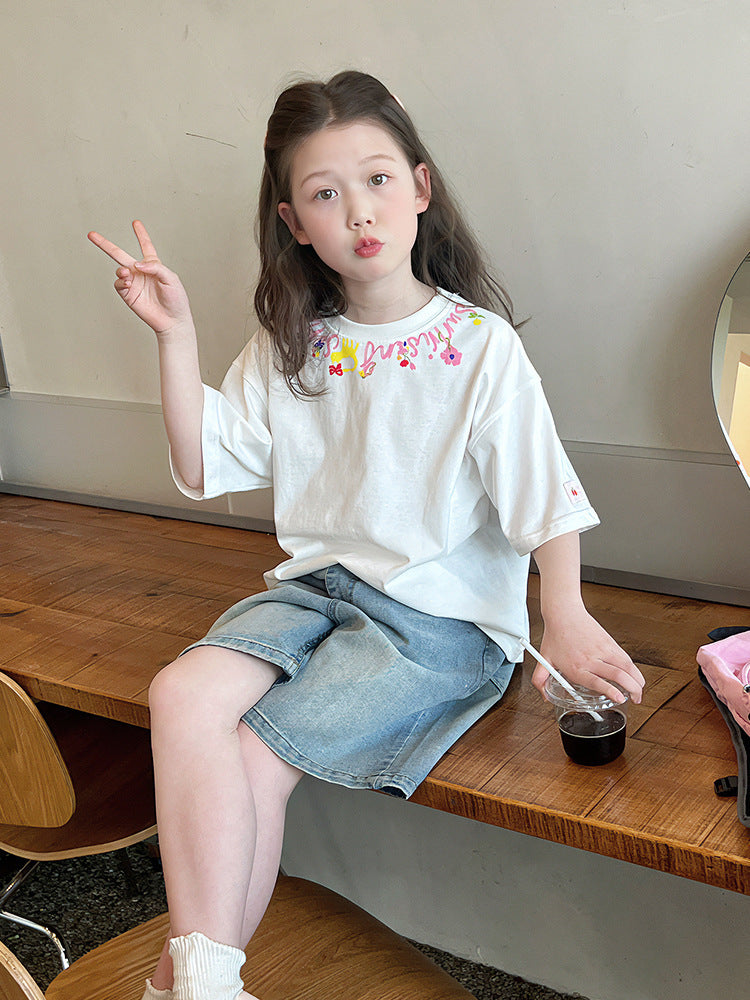 Children's Trendy Top Big Fried Street Raglan Children's T-shirt