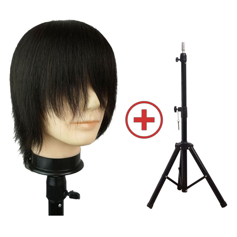 Men's Hairdressing Mannequin Head All Real Hair Doll Hairstyle Model Apprentice Other Wig
