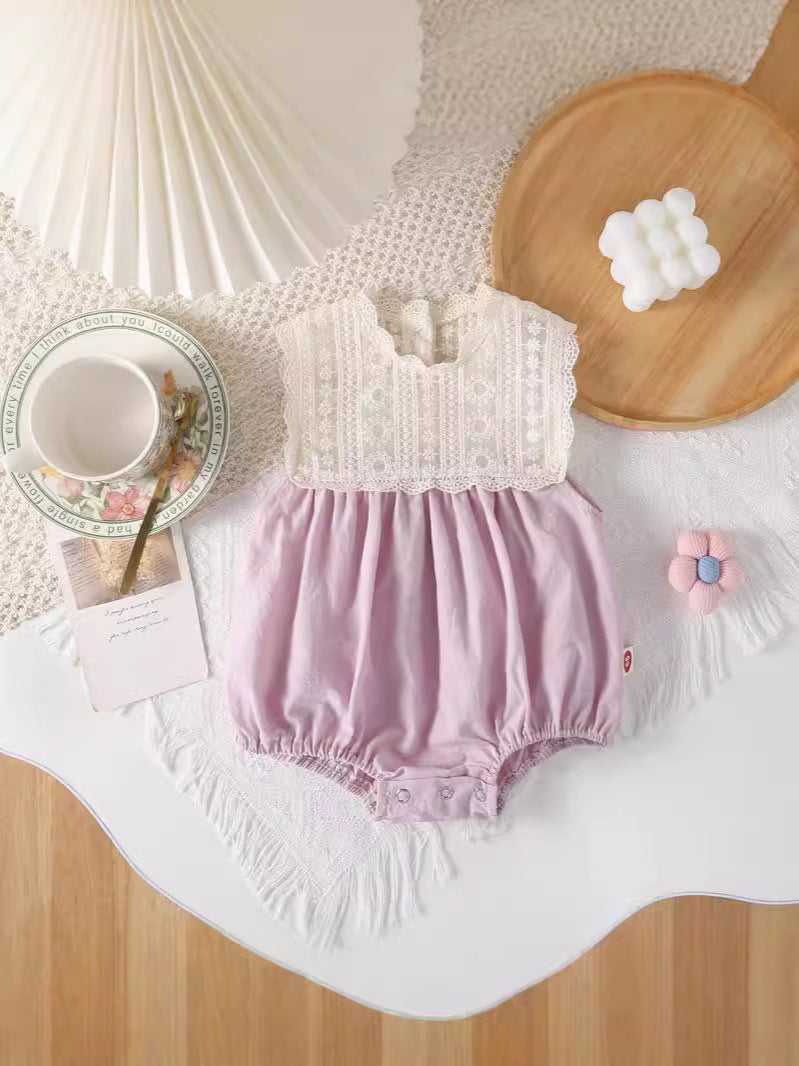 Summer Wear Sleeveless Romper Fashionable Princess Jumpsuit Thin Infant First Jumpsuit, Climbing Suit