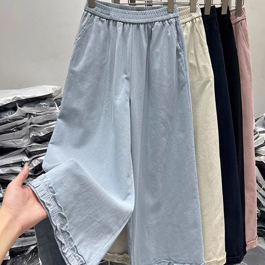 Children's Summer Thin Straight Lace Loose Western Style Casual Children's Pants