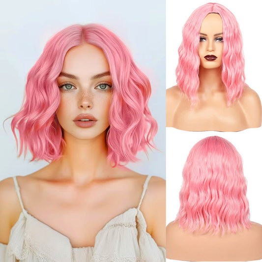 Head Cover Wigs With Small Waves Wig Short Curly Hair