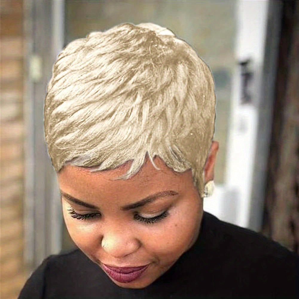 Creative Ultra African Mechanism Chemical Fiber Wig Short Straight Hair