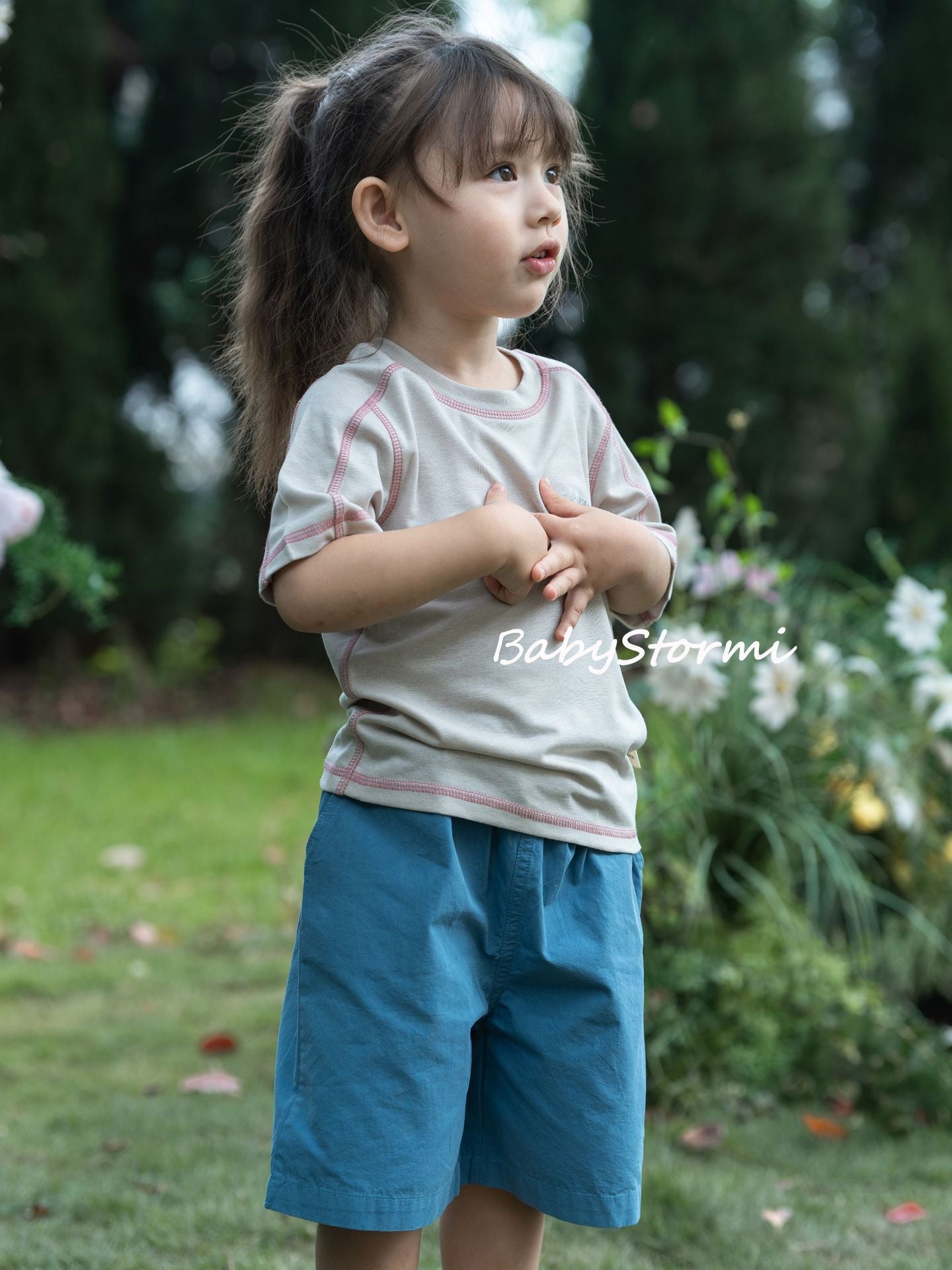 Children's Summer Linen Patchwork Short-sleeved Short Sleeve Children's T-shirt