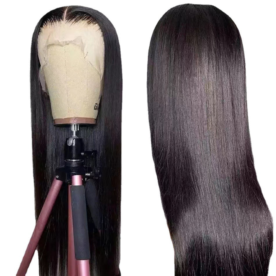 Women's Front Lace High Temperature Hair Fiber Mid-length Long Straight Wig