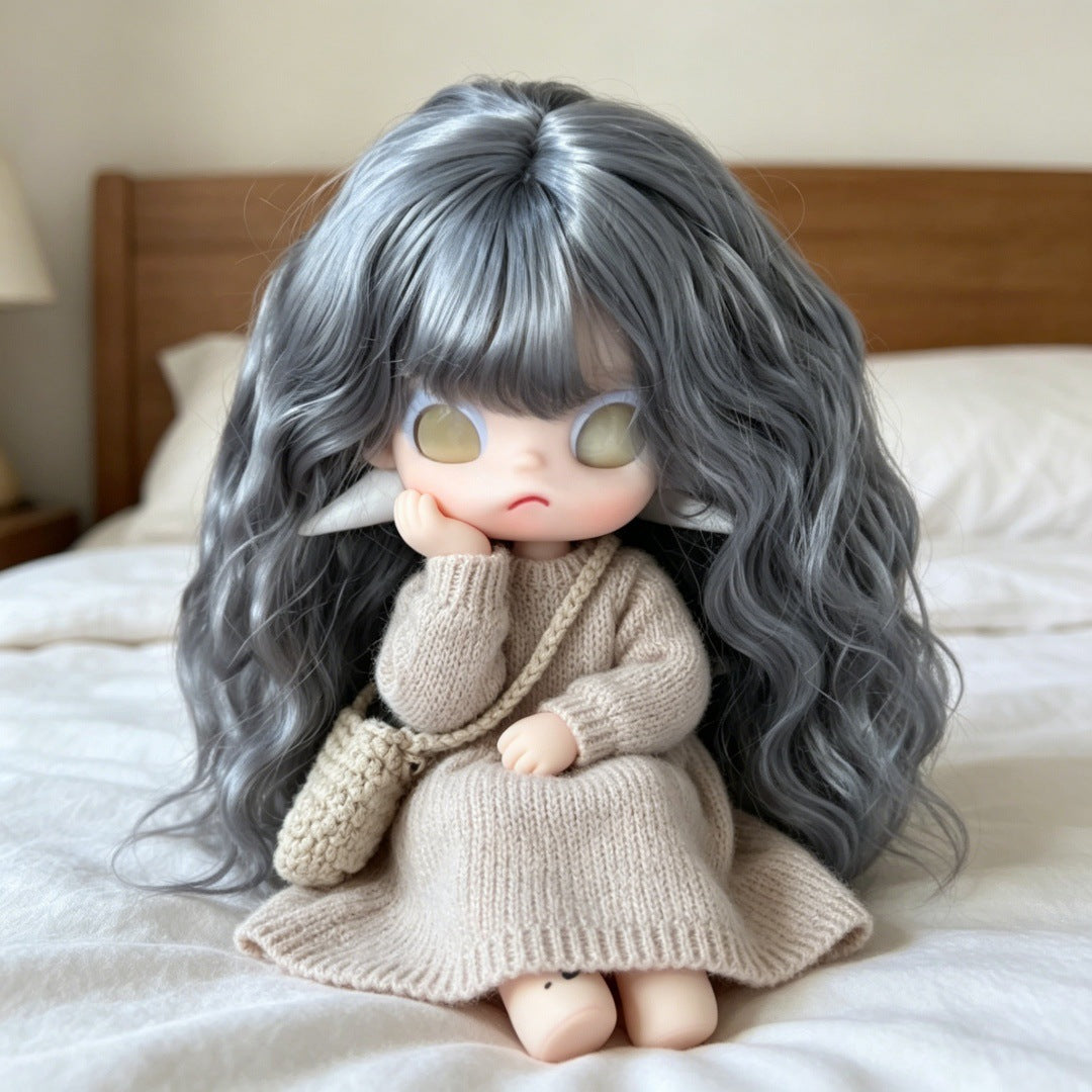 Ga Zi Sister Doll Micro Roll Universal Head Circumference Straight Cos Wig