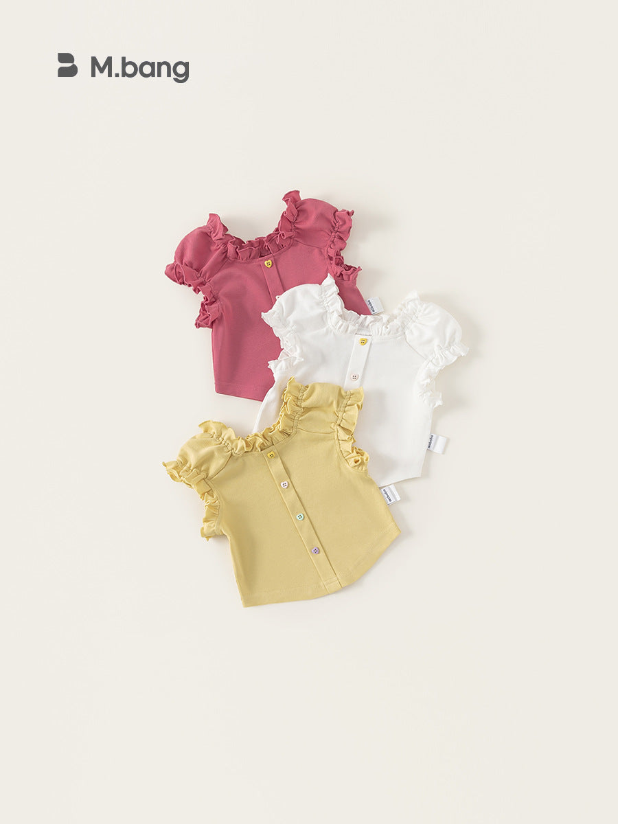Children's Clothing Summer Clothes Sweet Ruffled Short-sleeved Children's T-shirt