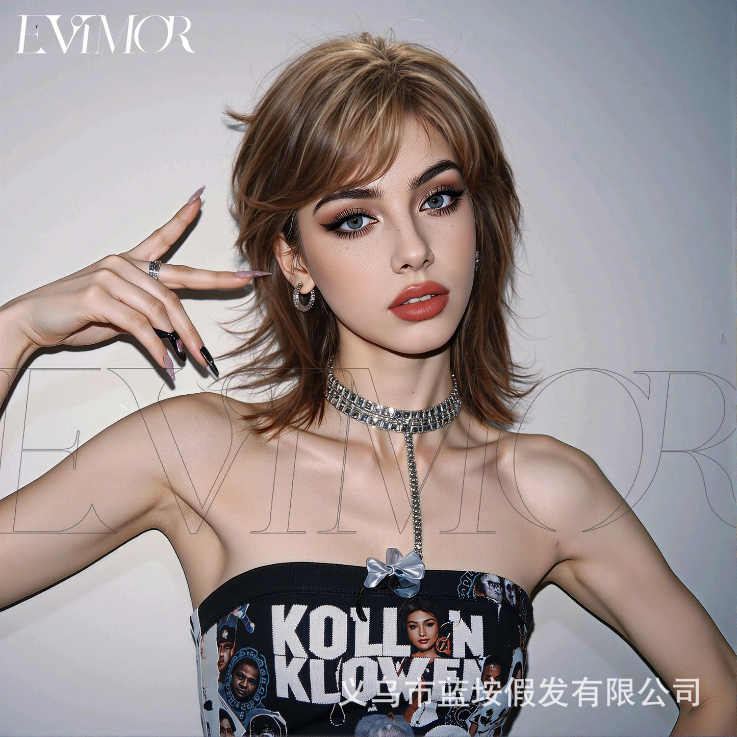 Women's & Men's High-level Wolf Tail Neutral Trendy Anchovy Wig Short Straight Hair