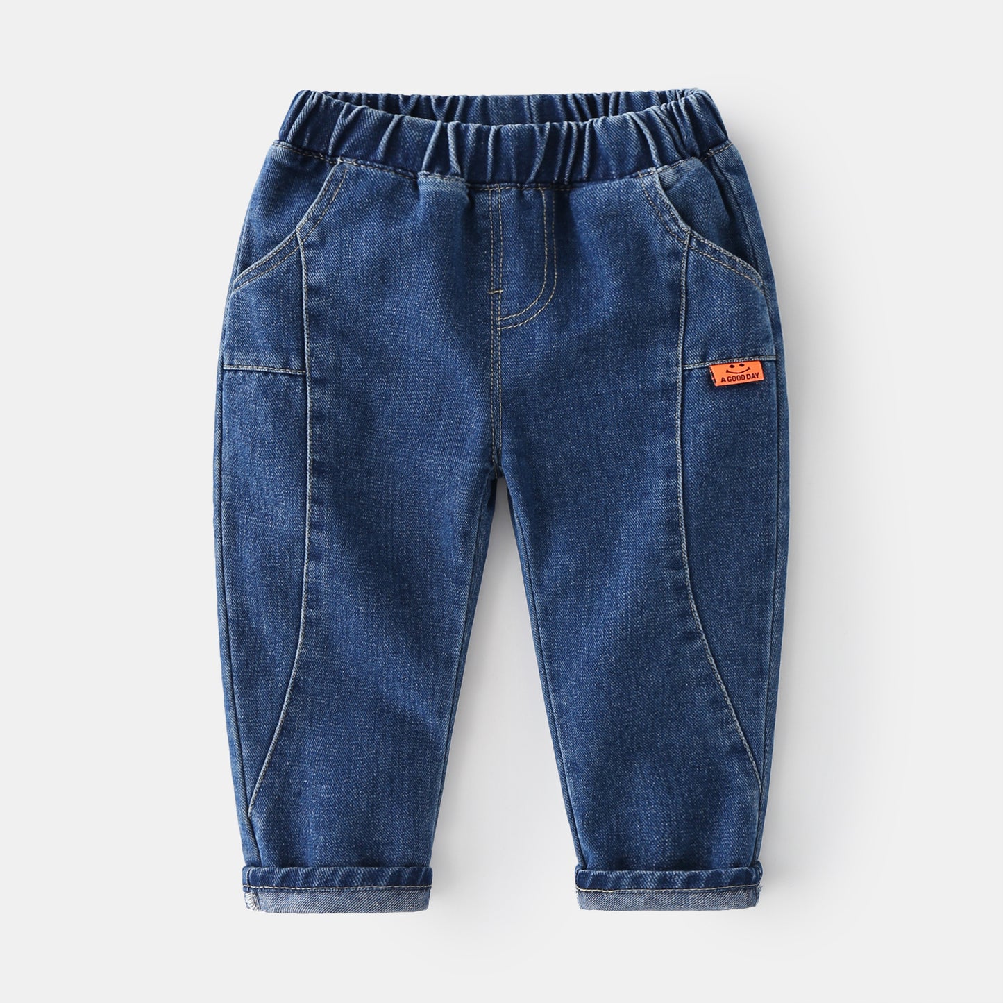 Children's Comfortable Cotton Monochrome Korean Cute Clothing Spring Denim Children's Pants