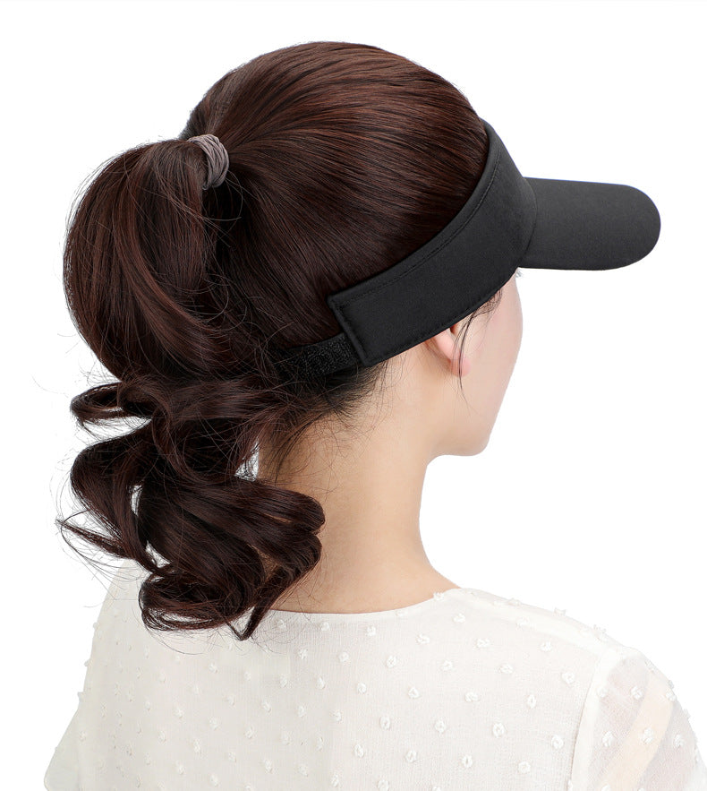 Women's Hair Baseball Cap Fashion Realistic Integrated High Wig Long Curls