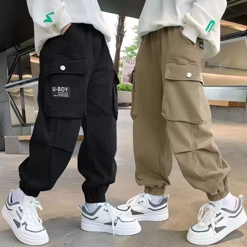 Children's Autumn Casual Overalls Medium Big Handsome Children's Pants