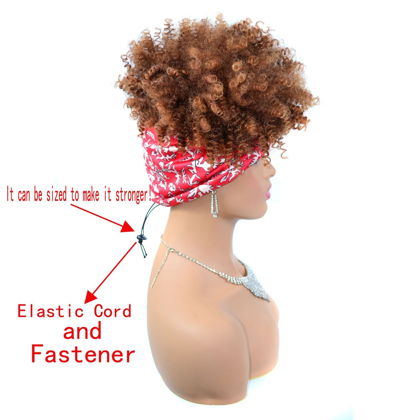 Head Cover Black Blue Turban Dreadlocks Wig Short Curly Hair