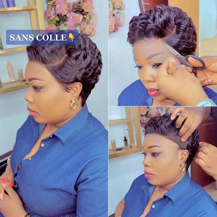 Rose Net African Fashion Small Sheath Wig Short Curly Hair