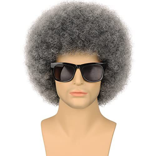 Men's Hood Fluffy Afro African Small Roll Men's Wig