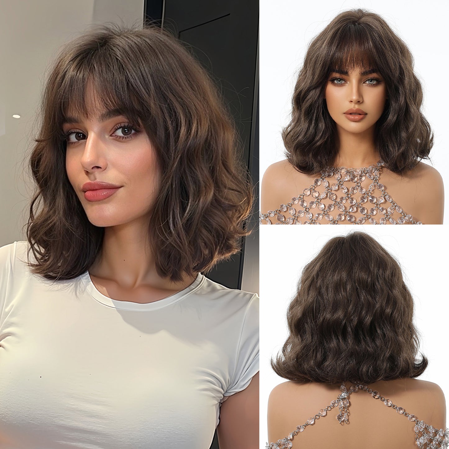 Female Cute Style Golden Short Curly Hair Matte Fiber Full Wig Long Curls