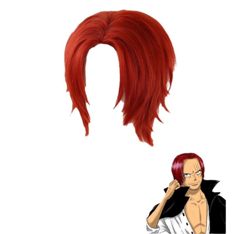 Beautiful One Piece Wine Red Mid-point Cos Wig