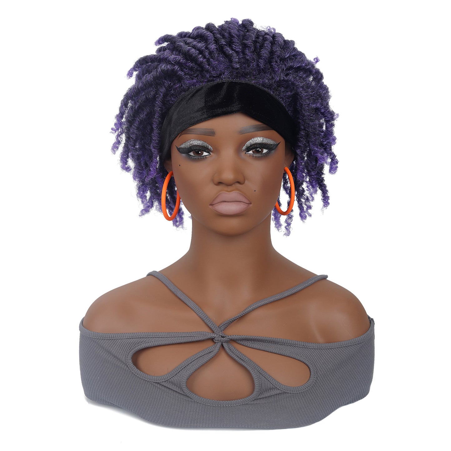 Women's Explosion Head Cover African Tube Qu Hollow Curler Wig Short Curly Hair