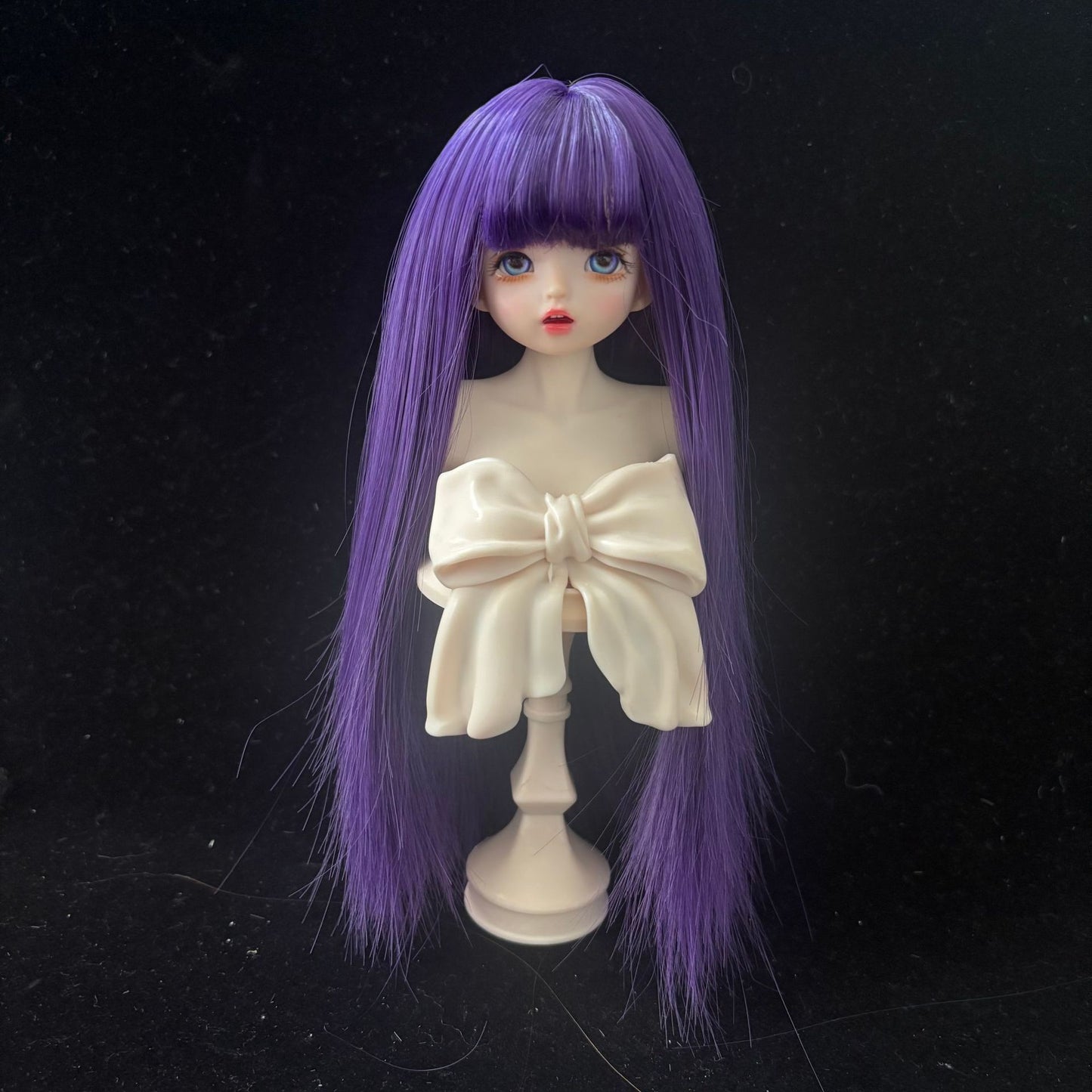 Soft Silk Optional Bangs Long Straight Hair Points Doll Head Cos Wig