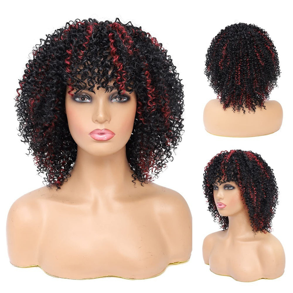 Volume Fluffy Female Synthetic Chemical Fiber Popular Afro Whole Wig Short Curly Hair