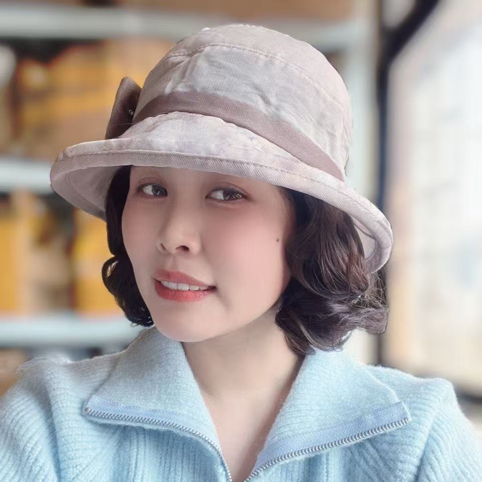 Women's Hat Integrated Small Breathable Bucket Hooded Wig Short Curly Hair