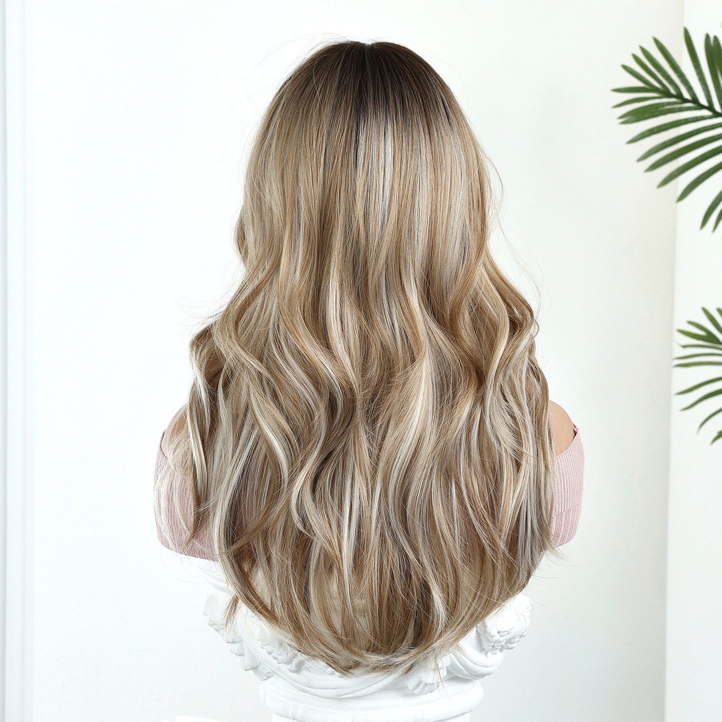 Hair Brown Highlight Fringe Medium Mechanism Synthetic Wigs Wig Long Curls