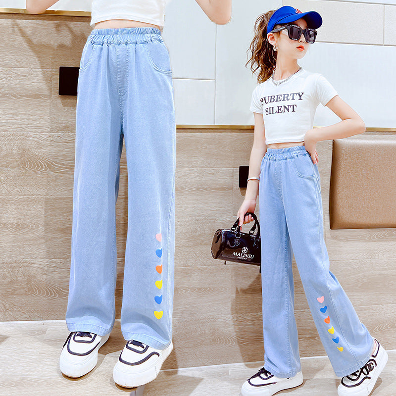 Children's Clothes Fried Street Western Style Medium Big Trousers Clothing Thin Children's Pants