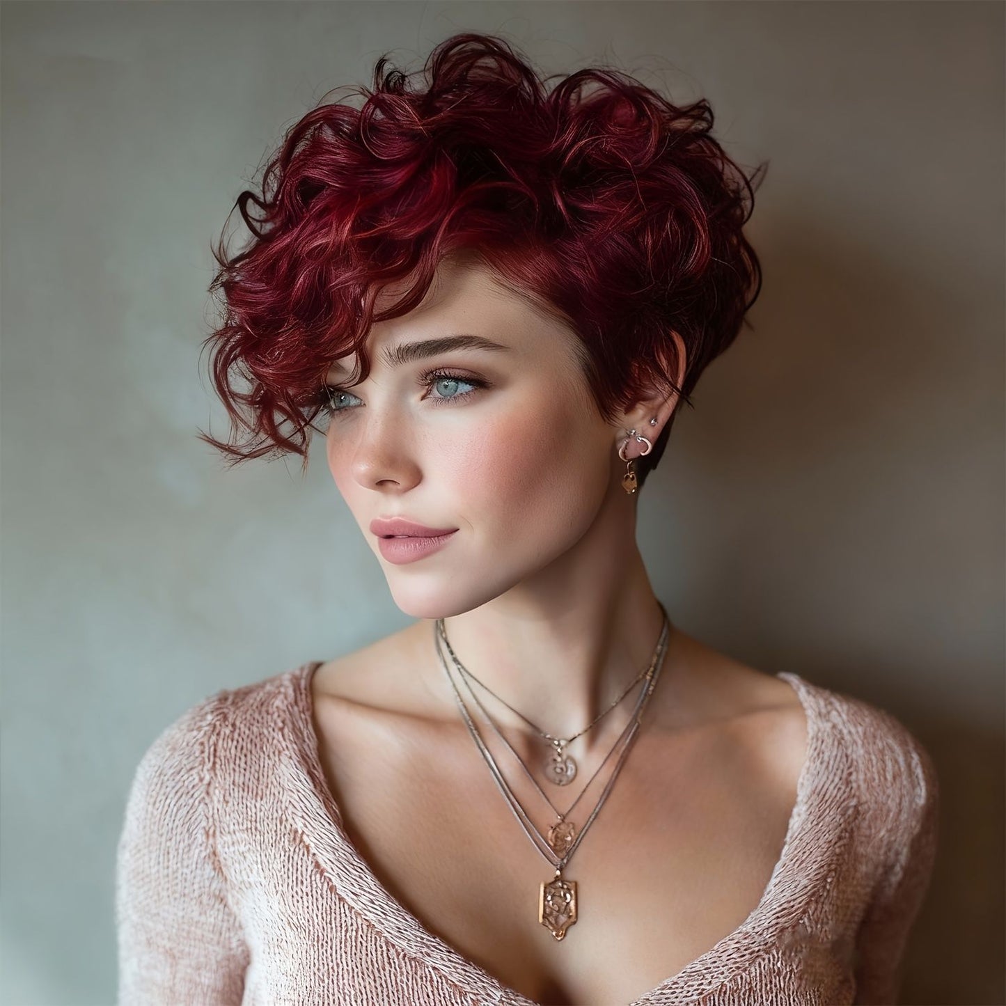 Women's & Men's Fiber Chemical Universal Head Cover Wig Short Curly Hair