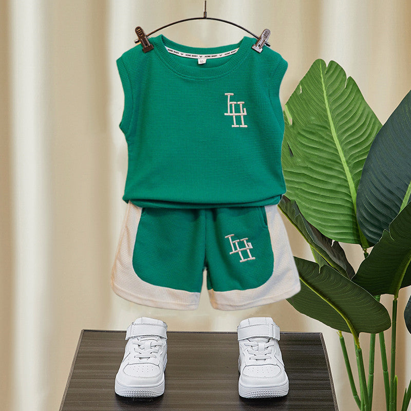 Children's Boys Summer Western Style Cool Handsome Sleeveless Vest Thin Children's Suit