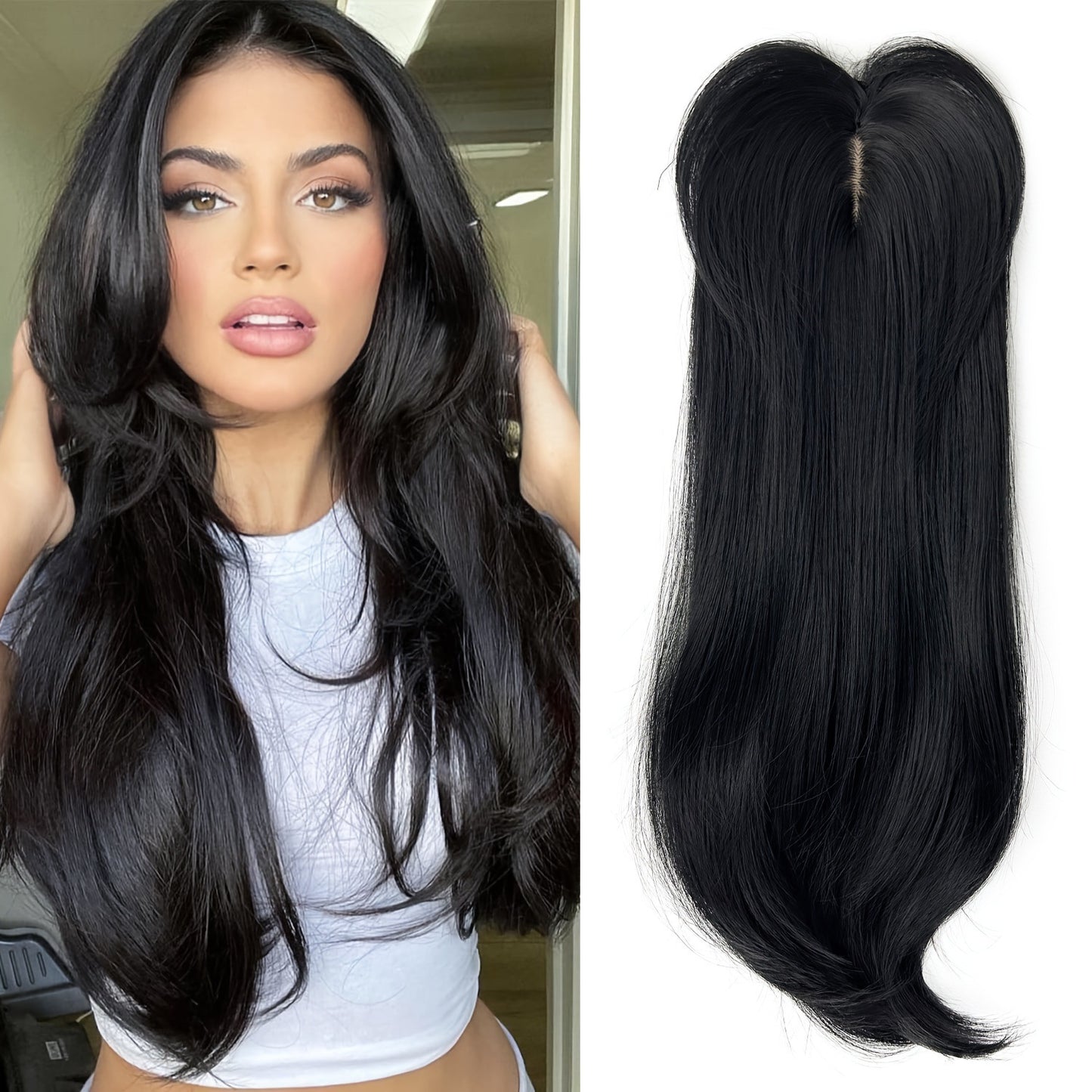 Women's Hairpiece Gradient Color Bangs Chemical Fiber Long Curly Hair Natural Wig