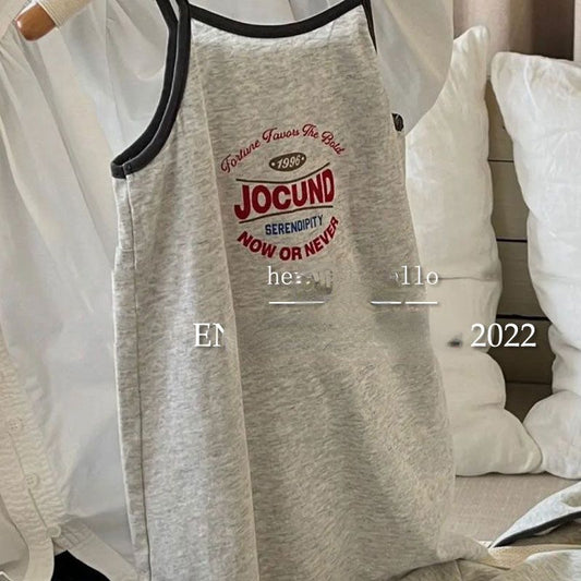 Children's Summer Western Style Letter Printed Suspender Skirt Sleeveless Children's Dress