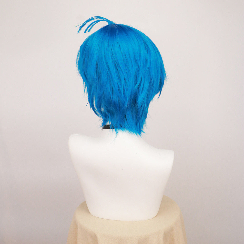Brain Special Team Blue Dull Hair Short Cos Wig