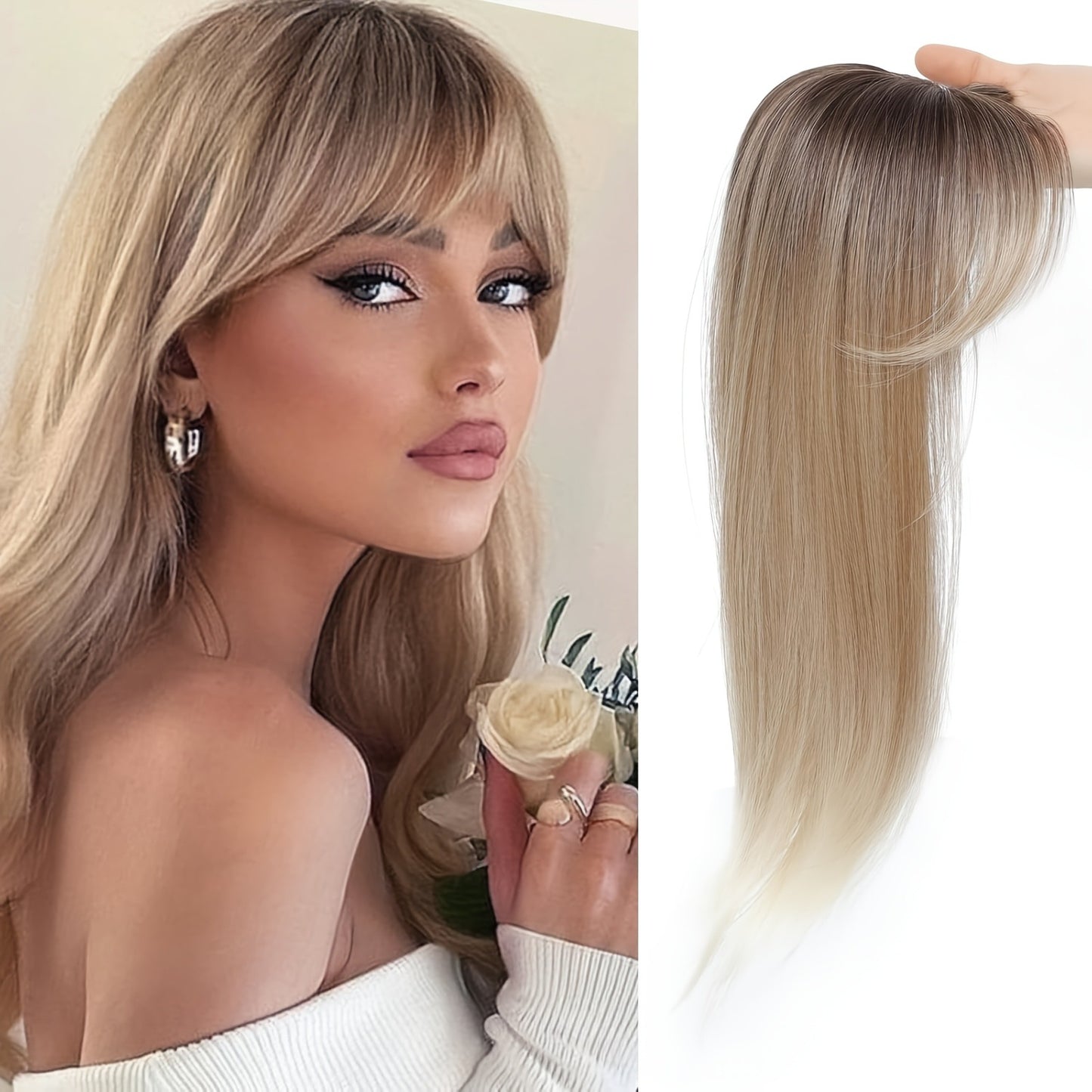 Hairpiece Appearance Natural Fluffy Barrettes Hair Extension Lady With Wig