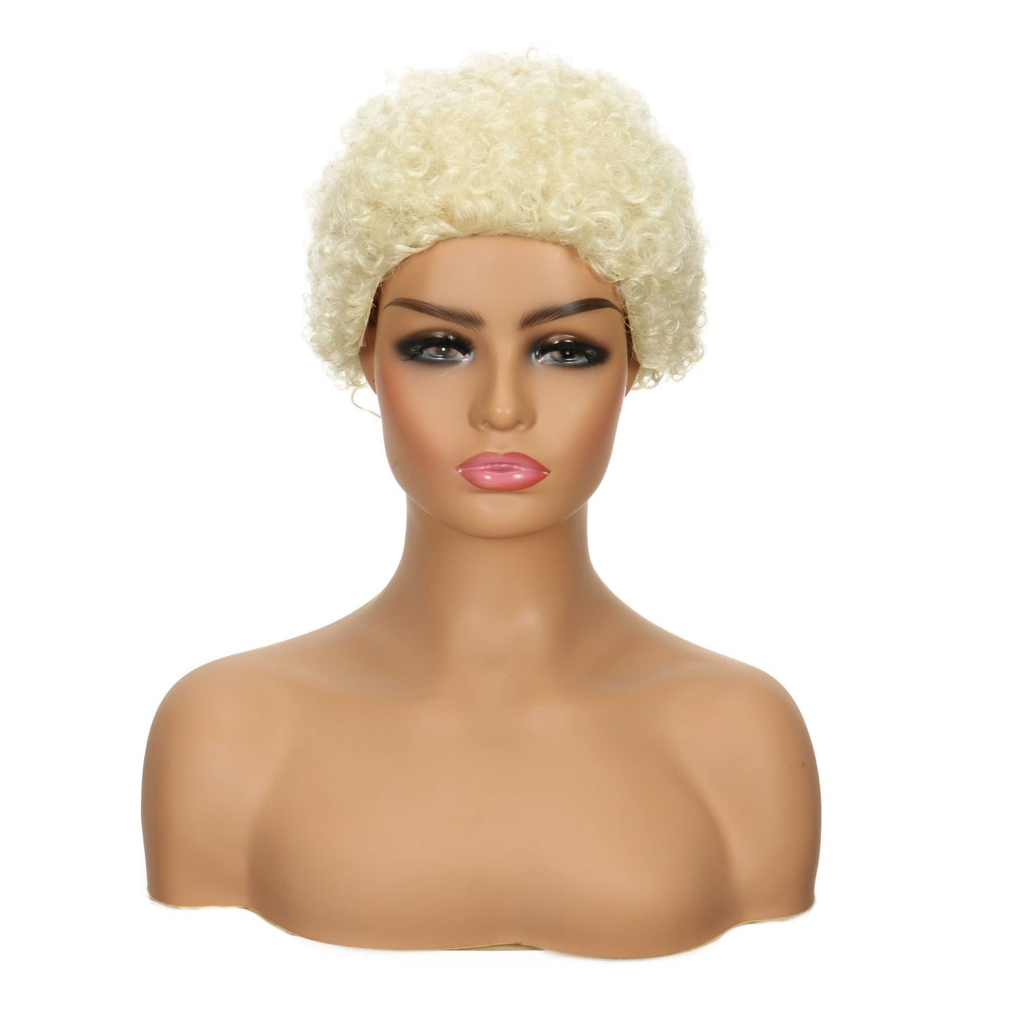 Women's African Small Volume Fluffy Explosion Headgear Cover Chemical Wig Short Curly Hair