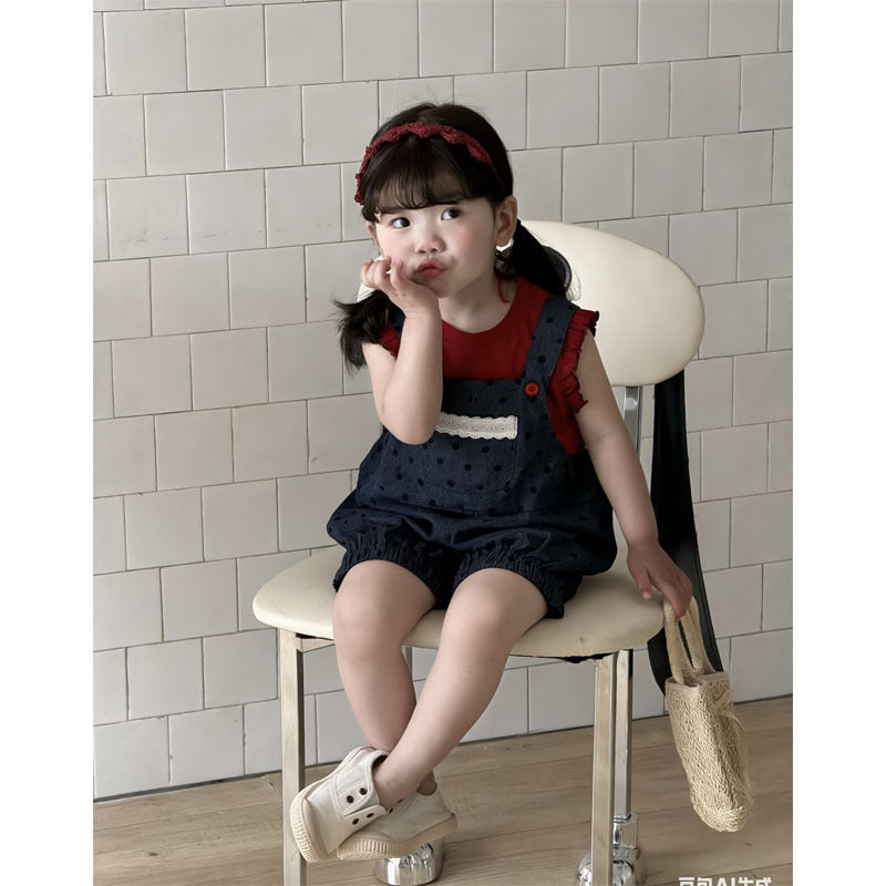 Children's Summer Korean Style Polka Dot Set Infant Children's Suit