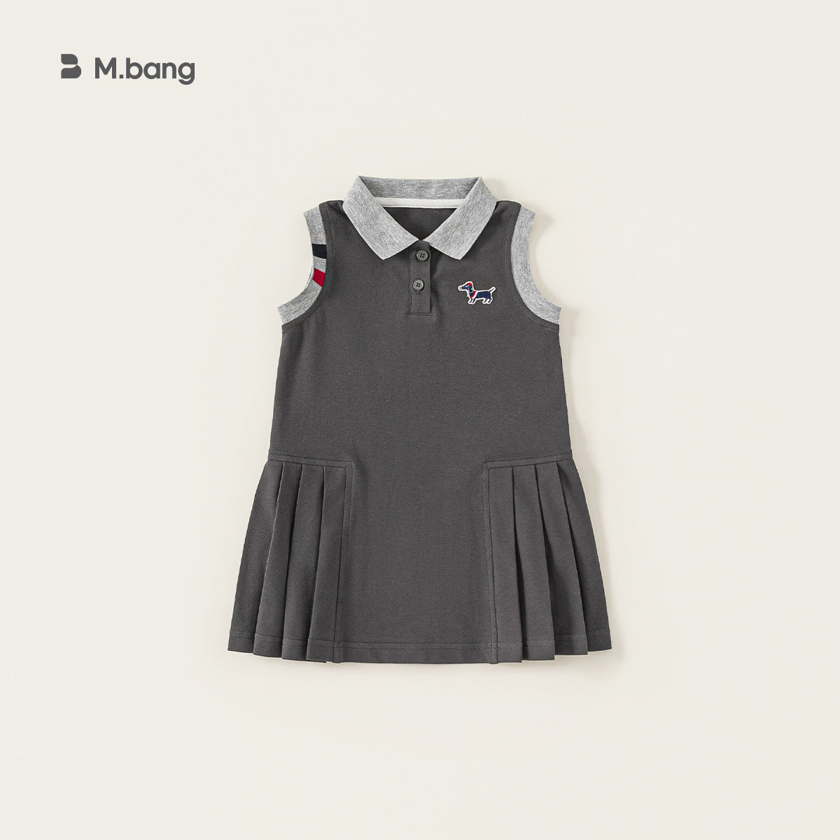 Children's Preppy Style Collar Vest Summer Loose Children's Dress